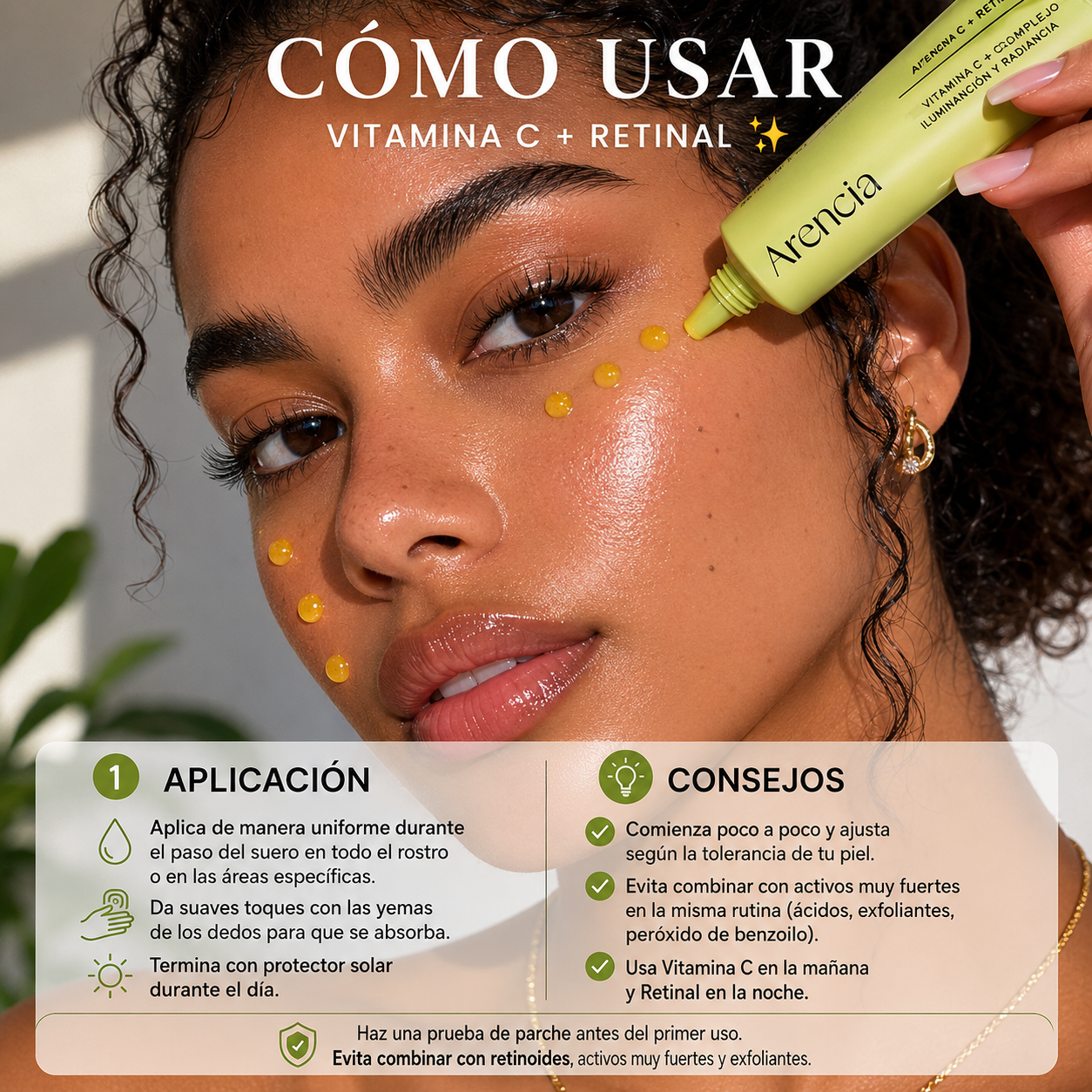 Sérum potenciador de vitamina C de Arencia con glutatión, niacinamida y vitamina E facial coreano, 30 ml.