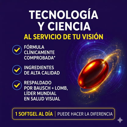 Ocuvite 50+ Suplemento de vitaminas y minerales para los ojos.